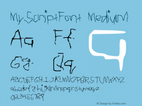 MyScriptFont Medium Version 001.000图片样张