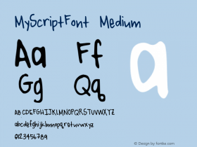 MyScriptFont Medium Version 001.000图片样张