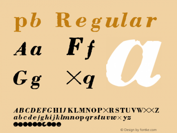 pb Regular Version 1.00 November 14, 2012, initial release Font Sample