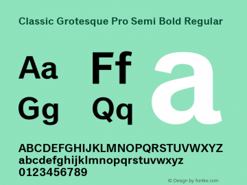 Classic Grotesque Pro Semi Bold Regular Version 1.100 Font Sample