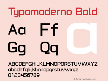 Typomoderno Bold Version 1.65 November 20, 2012, initial release图片样张