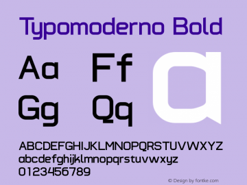 Typomoderno Bold Version 1.7 November 22, 2012, initial release图片样张