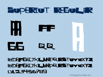 SuperCut Regular Version 1.00 November 19, 2012, initial release Font Sample