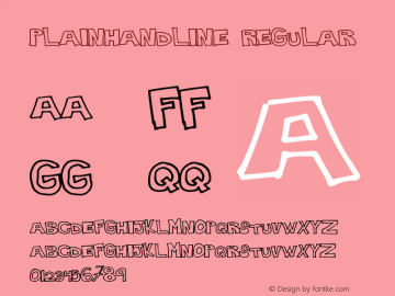 PlainHandline Regular Version 1.00 November 22, 2012, initial release Font Sample