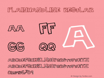 PlainHandline Regular Version 1.00 November 22, 2012, initial release图片样张