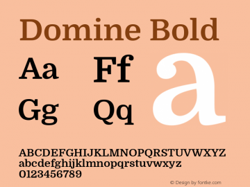 Domine Bold Version 1.000; ttfautohint (v0.93) -l 8 -r 50 -G 200 -x 14 -w 