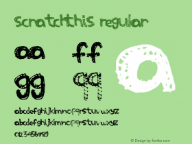 ScratchThis Regular Version 1.00 November 27, 2012, initial release Font Sample