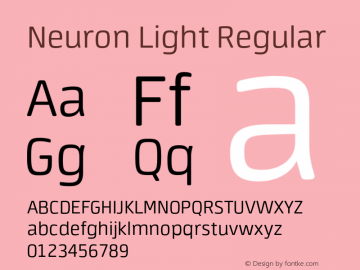 Neuron Light Regular Version 001.001 Font Sample