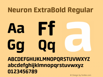 Neuron ExtraBold Regular Version 001.001 Font Sample