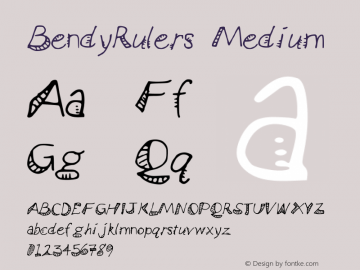 BendyRulers Medium Version 001.000 Font Sample