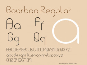 Bourbon Regular Version 1.00 December 2, 2012, initial release Font Sample