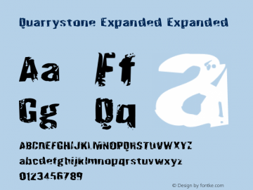 Quarrystone Expanded Expanded Version 1.0; 2012 Font Sample