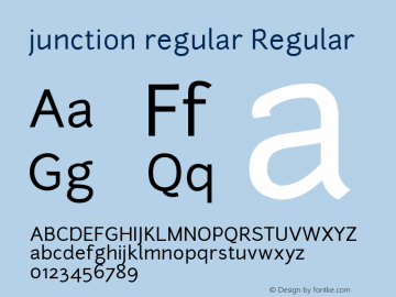 junction regular Regular 1.000 Font Sample