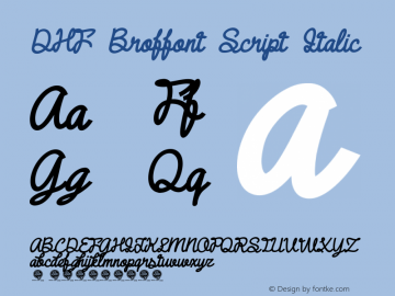 DHF Broffont Script Italic Version 1.000 For Personal Use Only图片样张