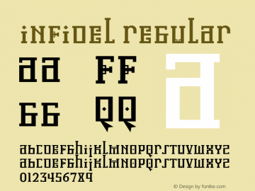 Infidel Regular Macromedia Fontographer 4.1 Font Sample