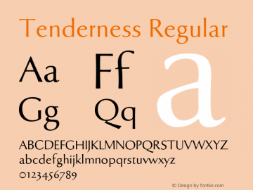 Tenderness Regular 0.400 Font Sample