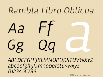 Rambla Libro Oblicua Version 001.000 Font Sample