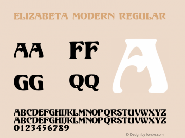 Elizabeta Modern Regular Version 1.000 1998 initial release Font Sample