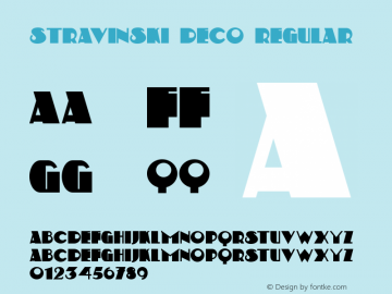 Stravinski Deco Regular Version 1.000 2009 initial release Font Sample