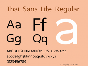 Thai Sans Lite Regular Version 1.001 Font Sample