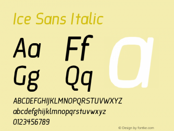 Ice Sans Italic Version 1.0图片样张