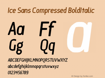 Ice Sans Compressed BoldItalic Version 1.0图片样张