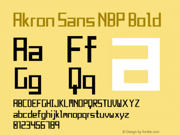 Akron Sans NBP Bold Version 1.0图片样张