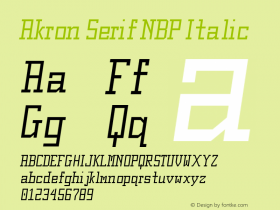 Akron Serif NBP Italic Version 1.0图片样张