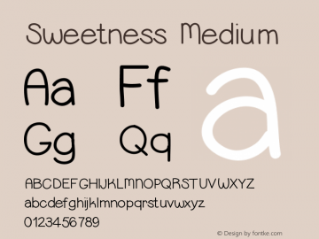 Sweetness Medium Version 001.000 Font Sample