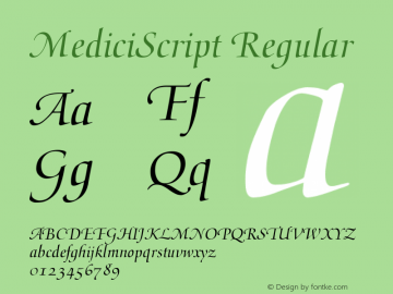 MediciScript Regular V.1.0图片样张