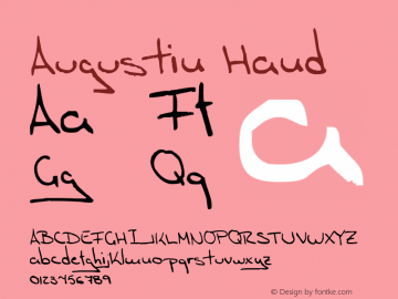 Augustin Hand 2000; 1.0, initial release Font Sample