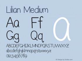 Lilian Medium Version 001.000 Font Sample