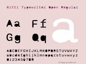 Nitti Typewriter Open Regular Version 1.000;PS 001.000;hotconv 1.0.56;makeotf.lib2.0.21325 Font Sample