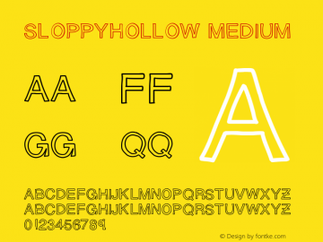 SloppyHollow Medium Version 001.000 Font Sample