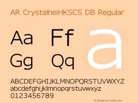 AR CrystalheiHKSCS DB Regular Version 1.20 Font Sample