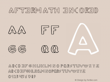 Aftermath Encored 31st March, 2005, 1st release Font Sample