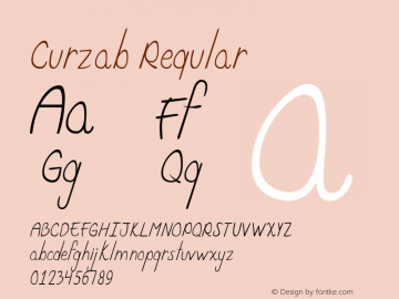 Curzab Regular Version 1.000 Font Sample