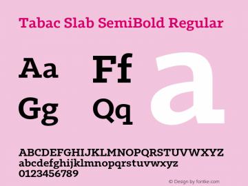 Tabac Slab SemiBold Regular Version 2.000图片样张