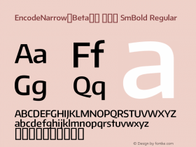 EncodeNarrow-Beta34 600 SmBold Regular Version 1.001;PS 001.001;hotconv 1.0.70;makeotf.lib2.5.58329 DEVELOPMENT Font Sample