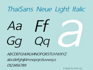 ThaiSans Neue Light Italic Version 1.00 2012图片样张