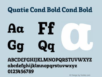 Quatie Cond Bold Cond Bold Version 1.000图片样张