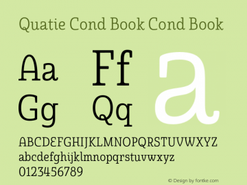 Quatie Cond Book Cond Book Version 1.000 Font Sample
