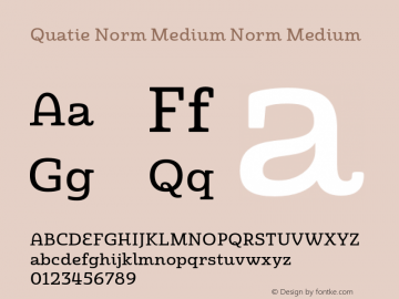 Quatie Norm Medium Norm Medium Version 1.000 Font Sample