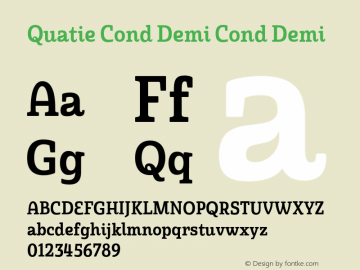 Quatie Cond Demi Cond Demi Version 1.000 Font Sample