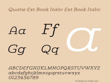 Quatie Ext Book Italic Ext Book Italic Version 1.000图片样张