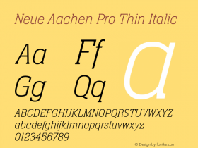 Neue Aachen Pro Thin Italic Version 1.00图片样张