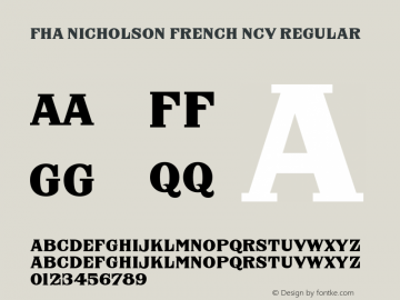 FHA Nicholson French NCV Regular 1.000 Font Sample