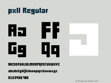 pxll Regular Version 1.00 December 18, 2012, initial release Font Sample