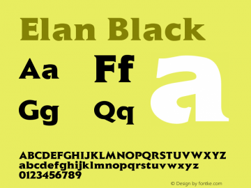 Elan Black Version 001.000 Font Sample