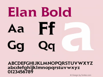 Elan Bold Version 001.000 Font Sample